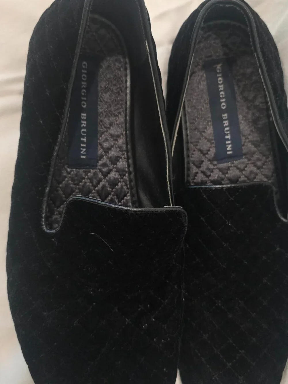 Giorgio Brutini Mens Black Velvet Loafers Size 10